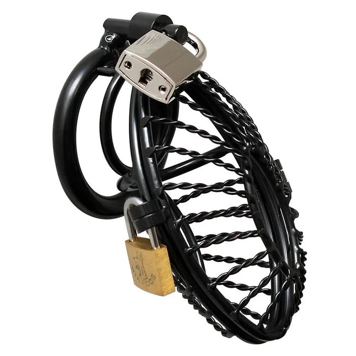 Rimba Male Sex Toys Opening Metal Male Chastity Device With 2 Padlocks