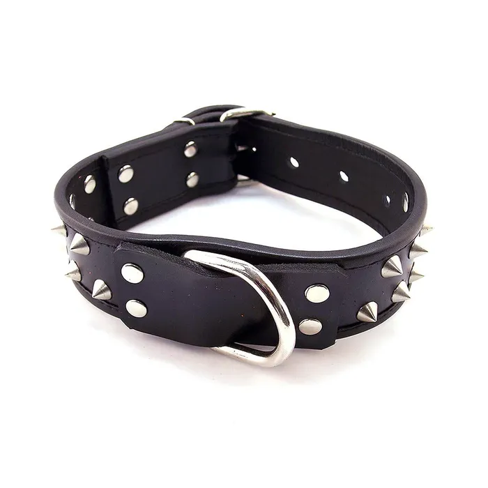 Rouge Garments Black Leather Studded Collar Rouge Garments Restraints