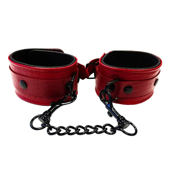 Rouge Garments Leather Croc Print Wrist Cuffs Rouge Garments Restraints