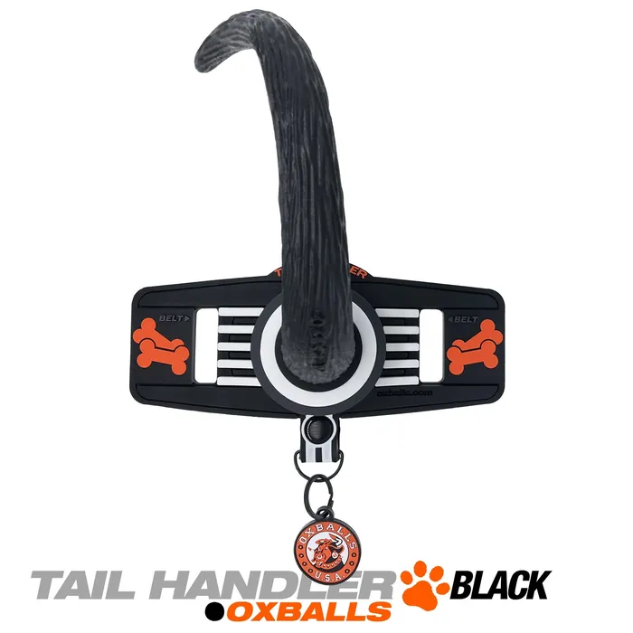 Sale Anal Tail Handler Belt Strap Show Tail Black