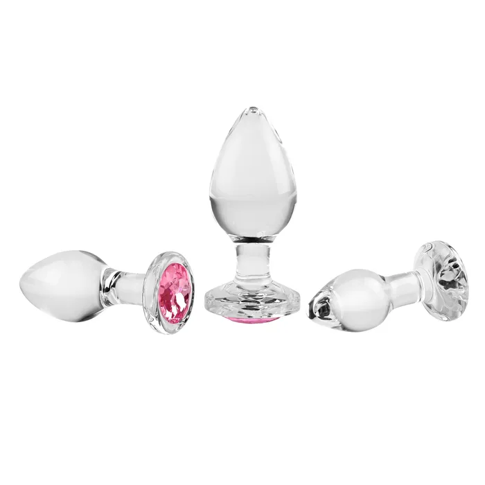 Sale Specials Anal Pink Gem Glass Plug Set Pink