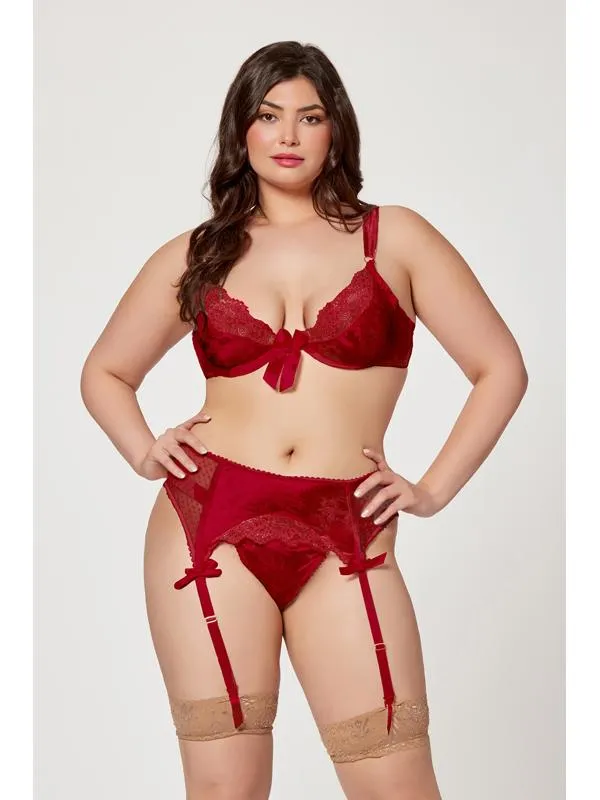 Seven Til Midnight Female Sex Toys 3 Pc Jacquard Bra Garter Belt And Panty Set 11380X WINE 3X4X H Seven Til Midnight Female Sex Toys 3 Pc Jacquard Bra Garter Belt And Panty Set 11380X WINE 3X4X H