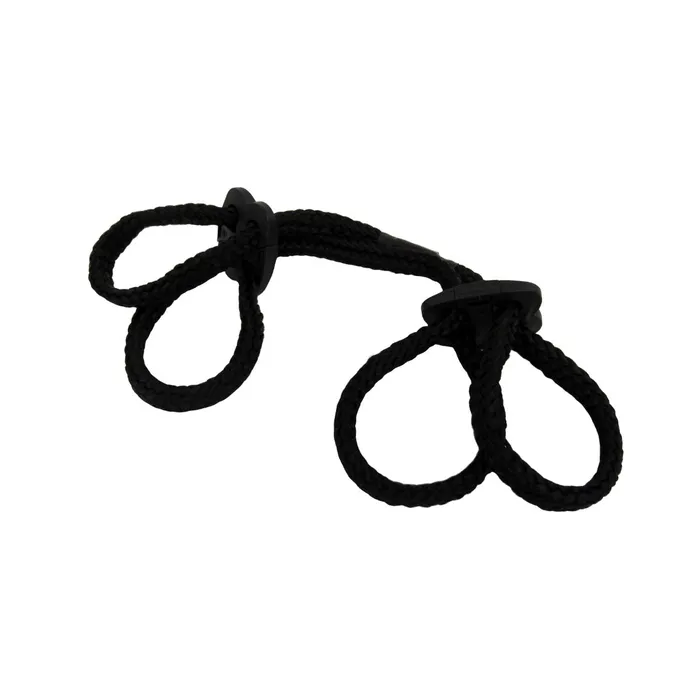 Silky Soft Double Rope Wrist Cuffs Black Voodoo Toys Restraints