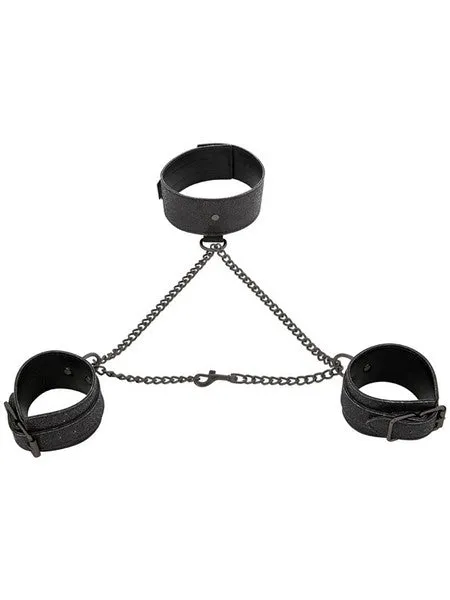 Sportsheets Shadow Sparkle Collar and Cuff Set Female Sex Toys