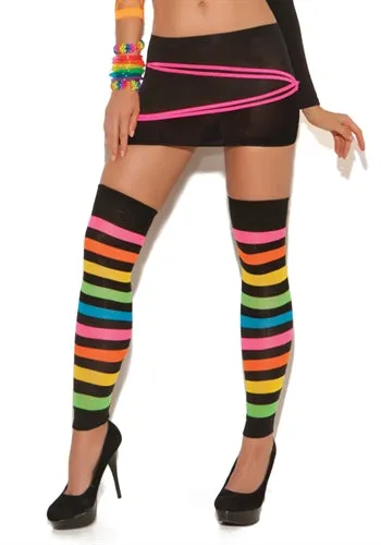Teddies And Bodies Elegant Moments Neon Stripped Leg Warmers One Size