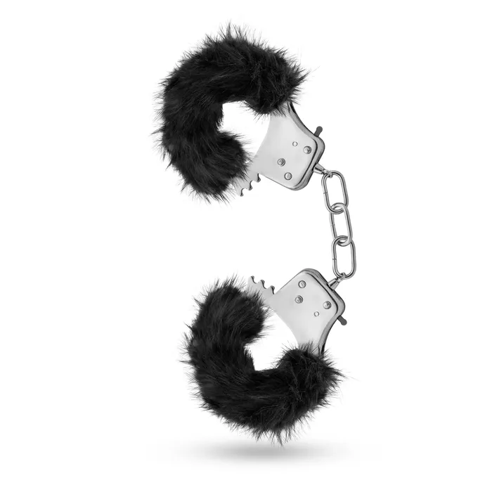 Temptasia Plush Fur Cuffs Black Blush Anal