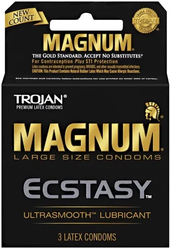 Trojan Magnum Ecstasy 3 Pack Trojan Condoms Enhancers