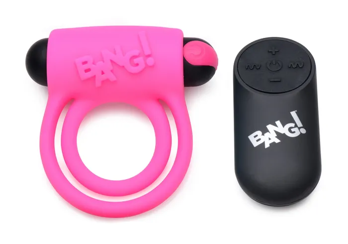 XR Brands Bang Bang Silicone Cock Ring and Bullet With Remote Control Pink Male Sex Toys XR Brands Bang Bang Silicone Cock Ring and Bullet With Remote Control Pink Male Sex Toys